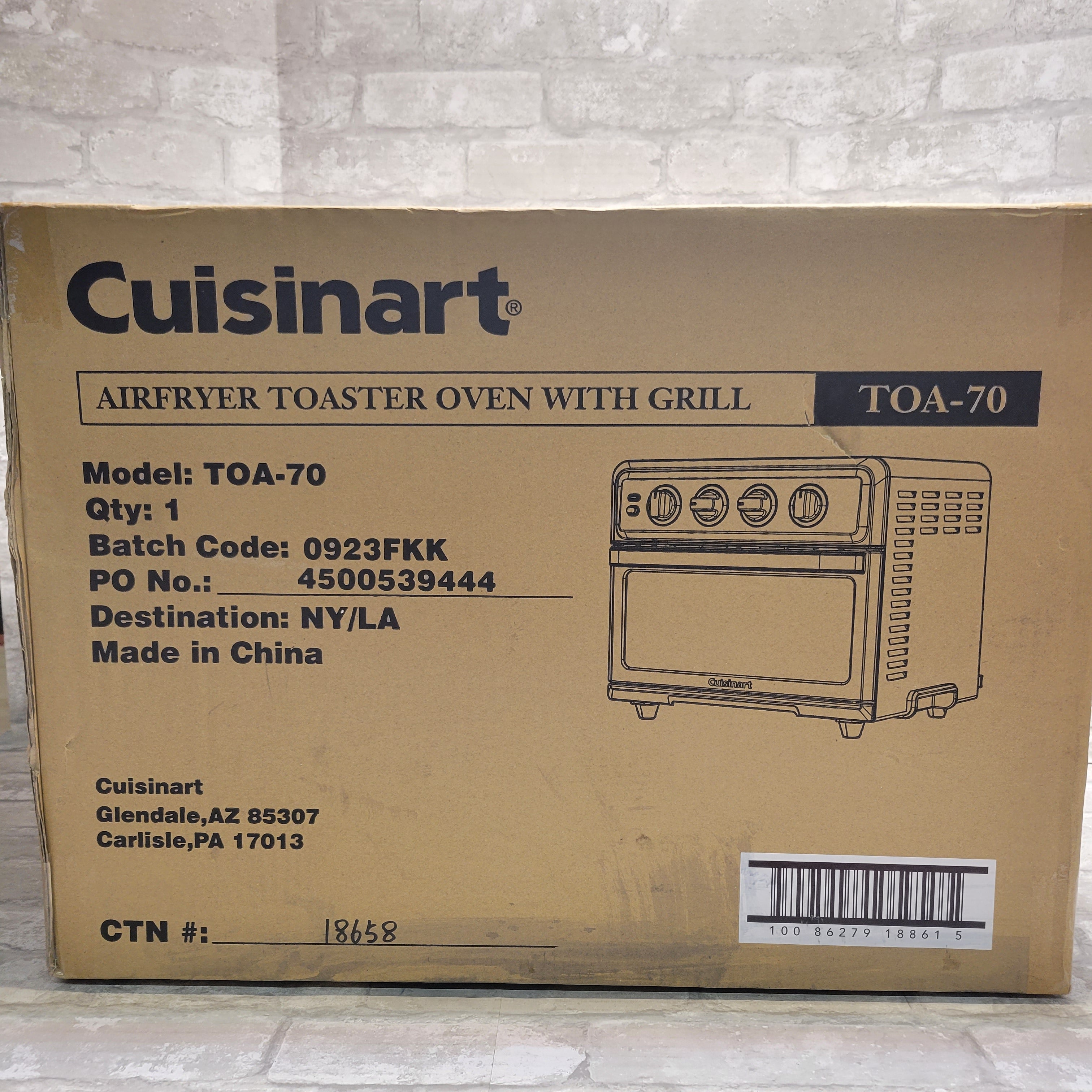 Cuisinart TOA-70 1800W 18qt Airfryer Toaster Oven with Grill - Stainless Steel (8086752952558)